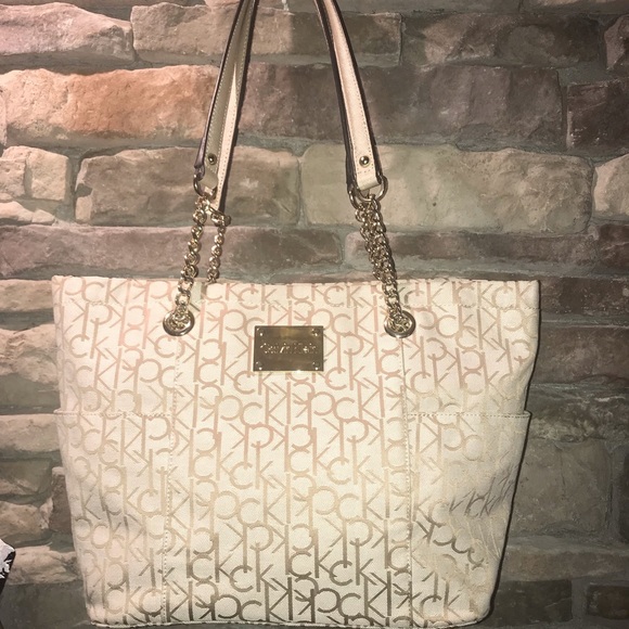 monogram chainlink tote bag